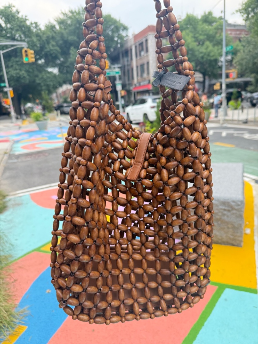 EUC Saint Laurent YSL - Le 5 a 7 Large Wood Bead Bag in Light Wood! Very Rare! - Picture 4 of 10